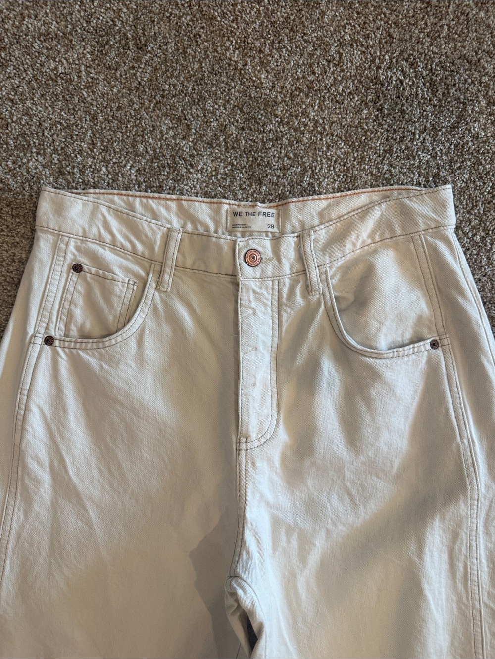 We The Free Good Luck Mid-Rise Barrel Jeans, Milk, 28 - Picture 3 of 10